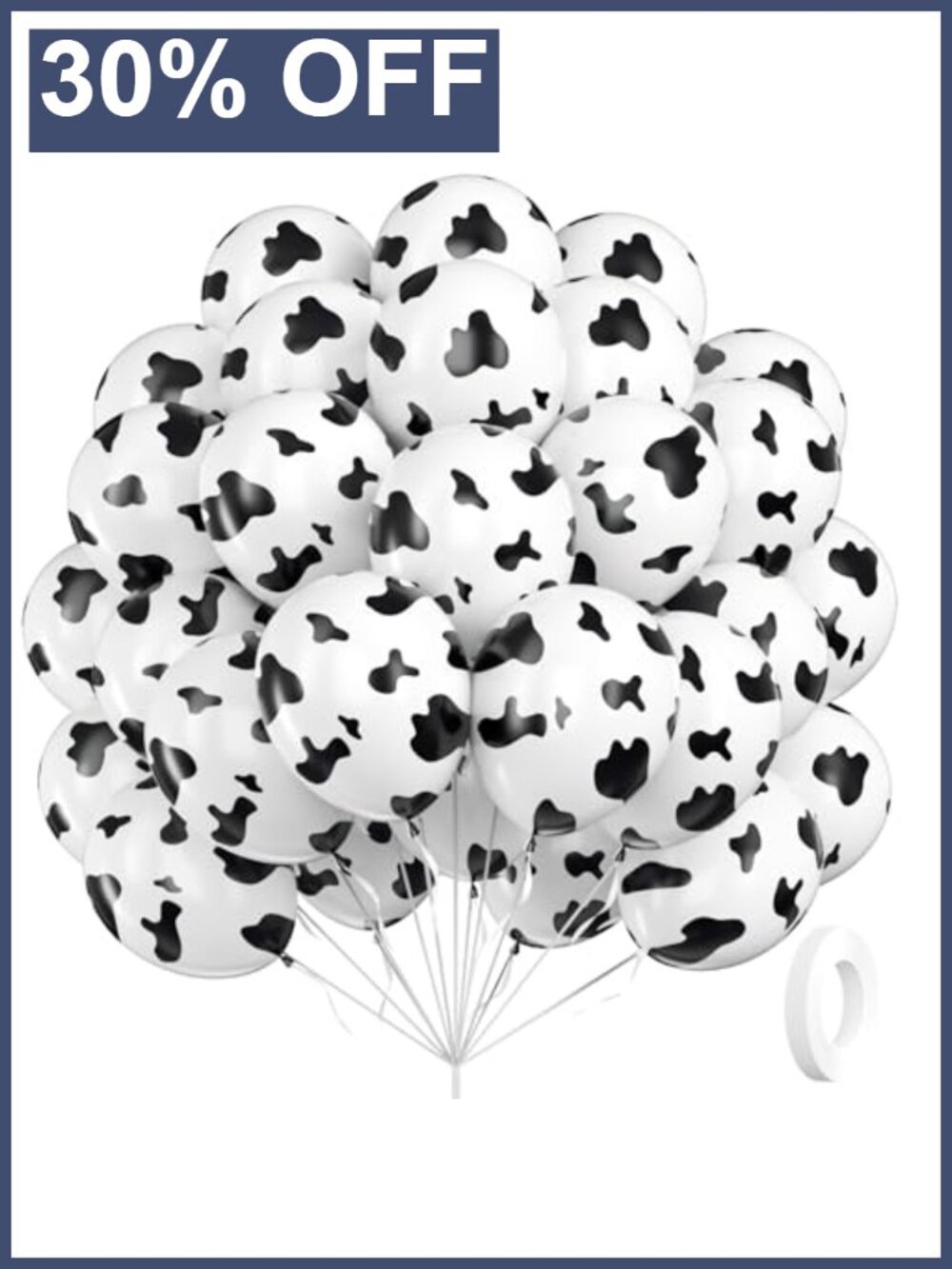 12in Cow Print Latex Balloons 60pc Animal Print Party Decor Kit
